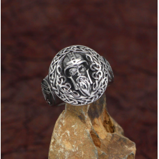 Перстень Вікінг білий метал розмір №21