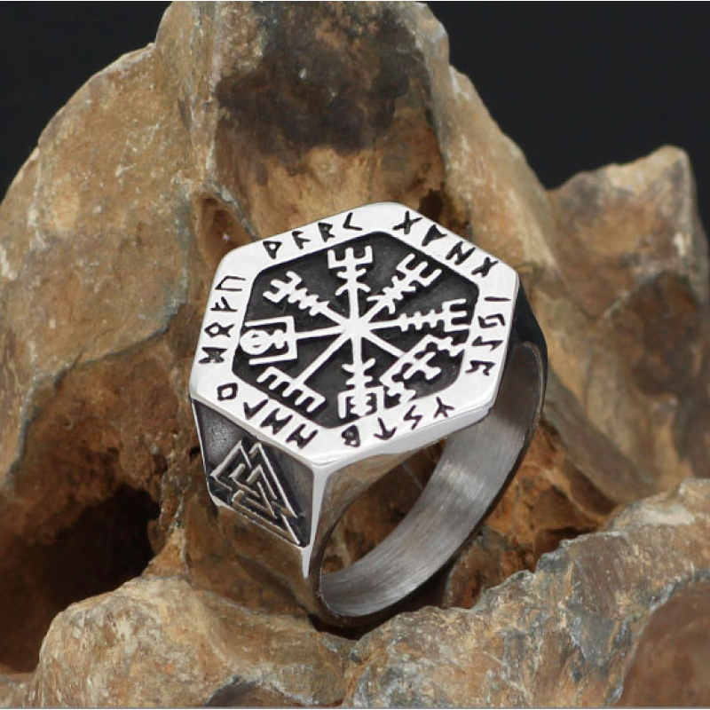 Кільце рунічне Шолом жаху розмір №19,5