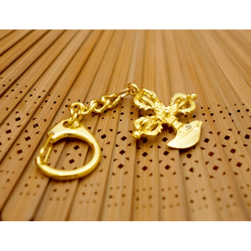 Брелок у золотому кольорі Символи Фен Шуй Ваджра