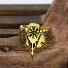 Кільце Шолом жаху жовтий метал безрозмірне