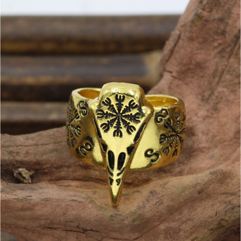 Кільце Шолом жаху жовтий метал безрозмірне