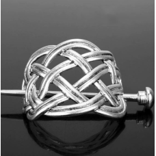 Заколка волосся Кельтський вузол білий метал