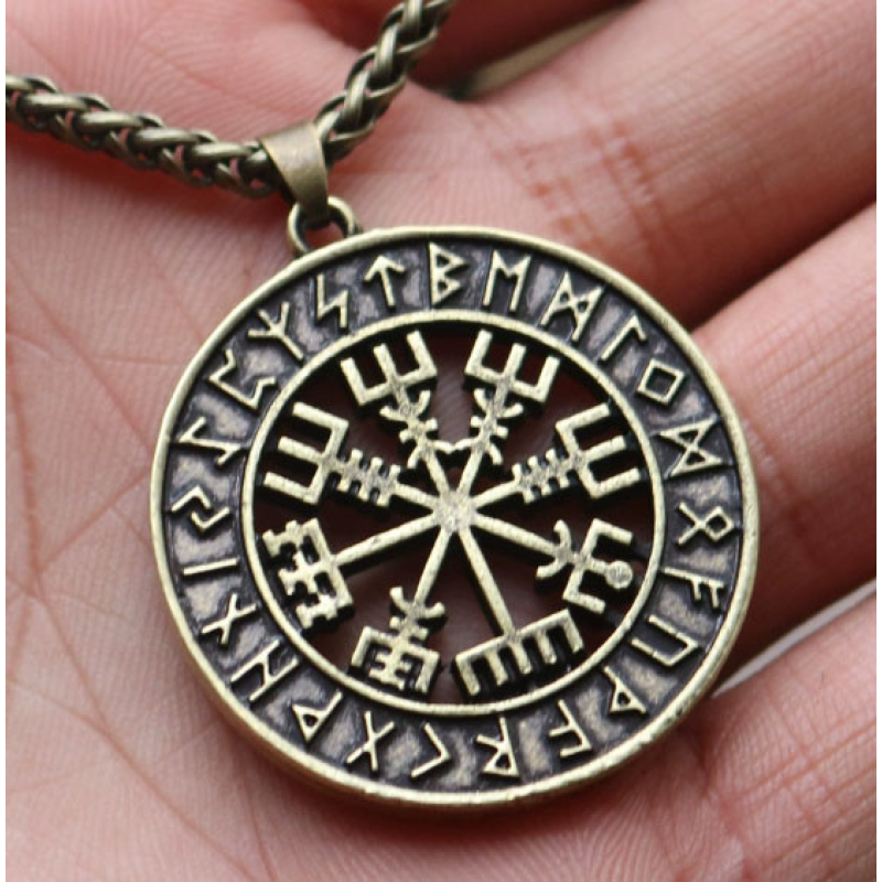 Кулон з рунами Шолом Жаху жовтий