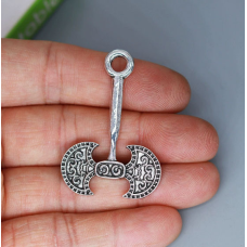 Кулон Сокира Перуна білий метал