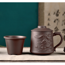 Чашка “Небесний дракон“ із ситом коричнева 500мл.