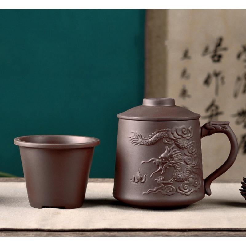 Чашка “Небесний дракон“ із ситом коричнева 500мл. Чашка “Небесний дракон“ із ситом коричнева 500мл.