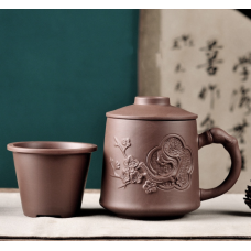 Чашка Квітка сливи із ситом коричнева 500мл.