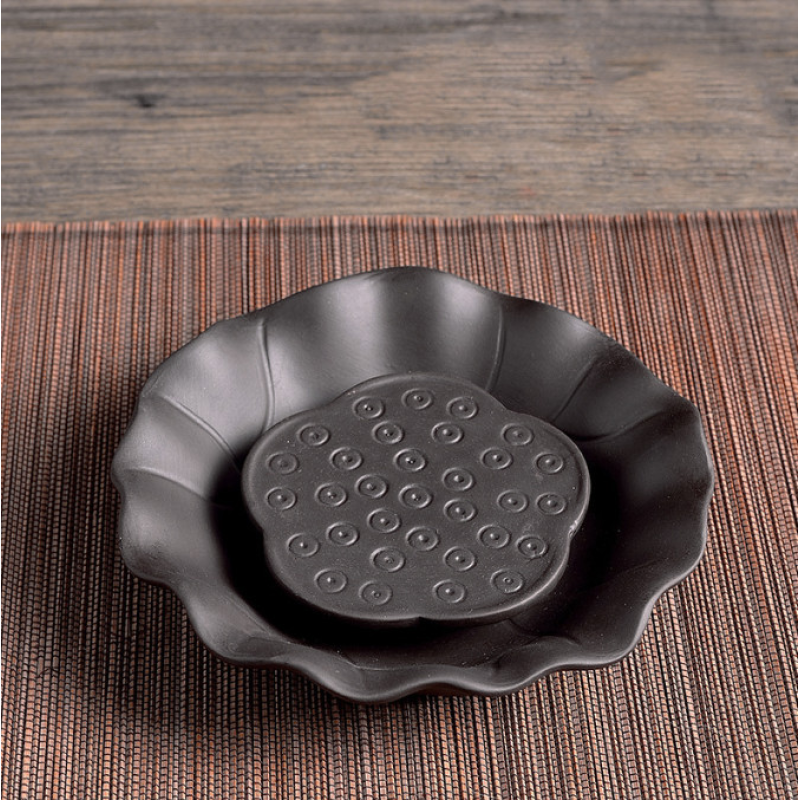 Підставка під чашку “Пелюстка лотоса“ Чорна