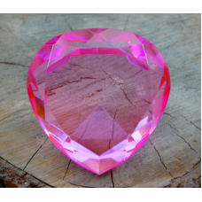 Серце кольорове скло Рожеве