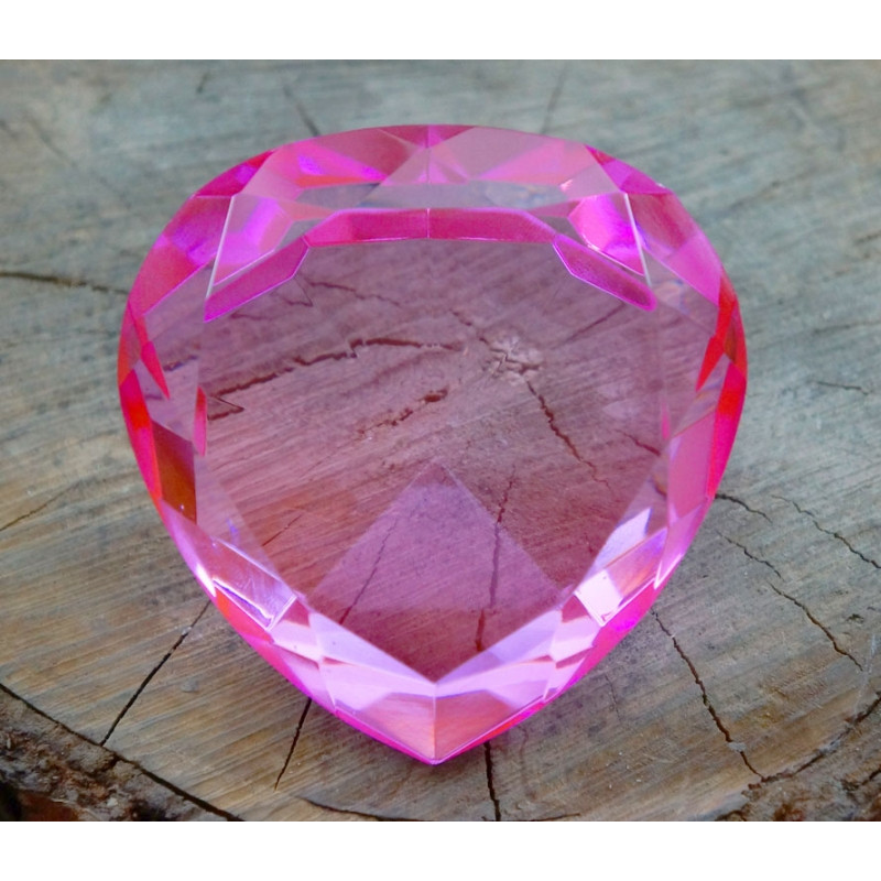 Серце кольорове скло Рожеве