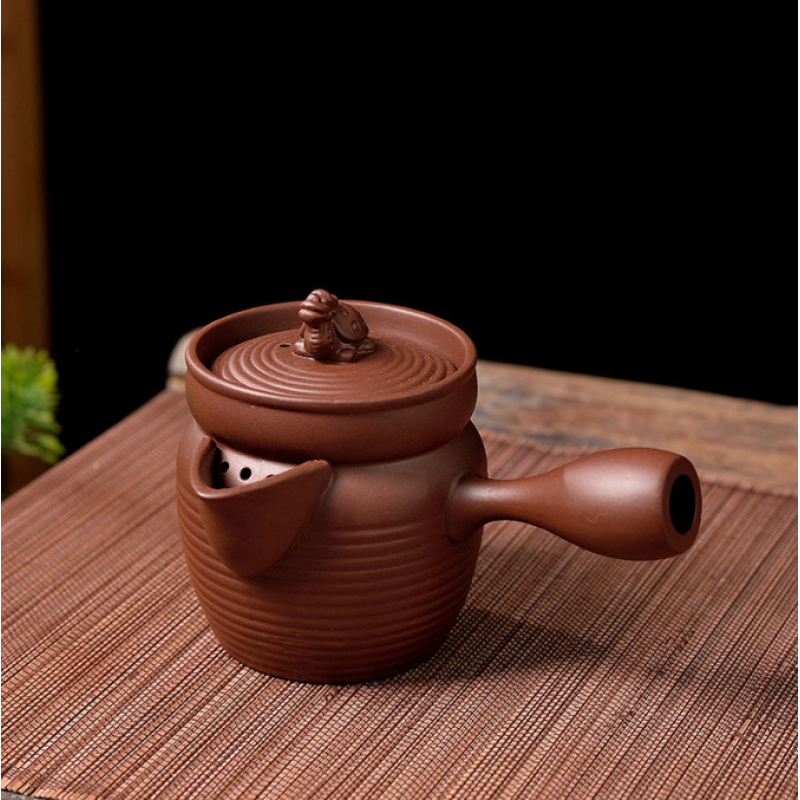 Чахай з боковою ручкою та кришкою Коричневий 220мл.