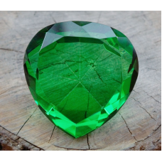 Серце кольорове скло Зелене