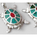 Сережки NEHA Черепаха Бірюза + Корал