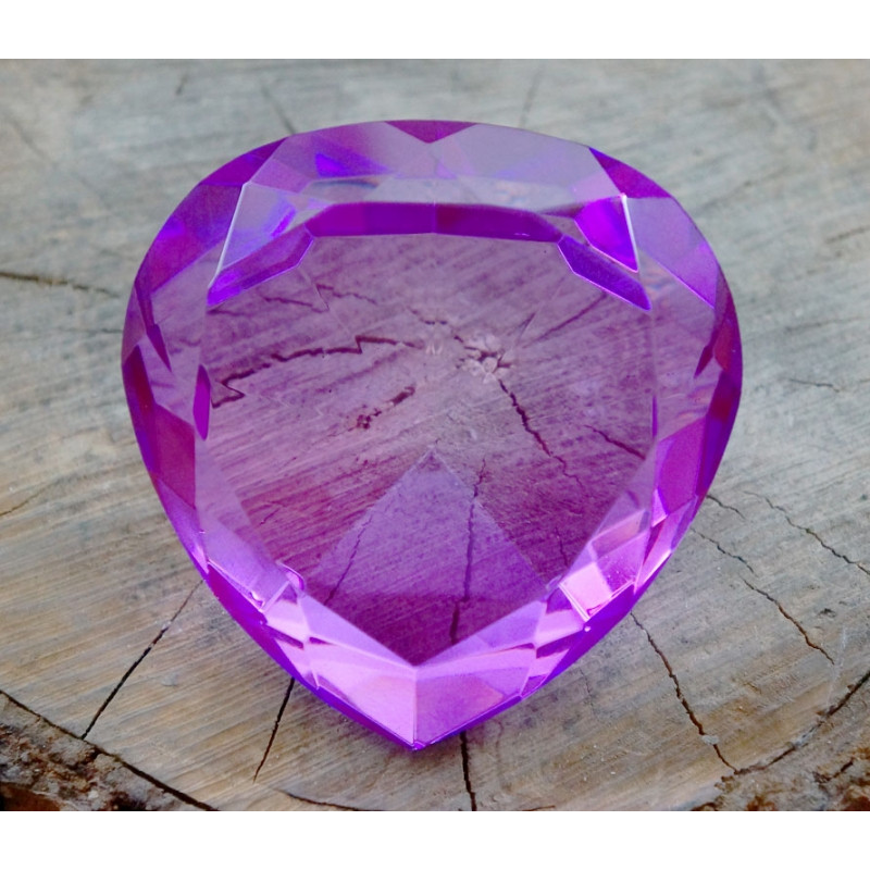 Серце кольорове скло Бузкове