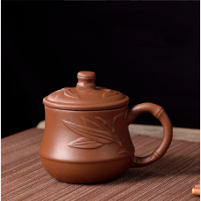 Чашка з кришкою “Бамбук“ Коричнева 150мл.