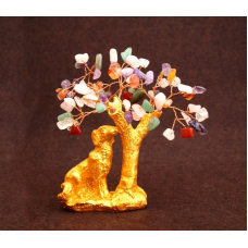 Собака під золото + дерево з камінням