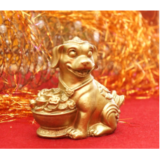 Собачка з чашею достатку під бронзу