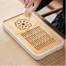 Чабань прямокутний Квітка пластик + бамбук Білий