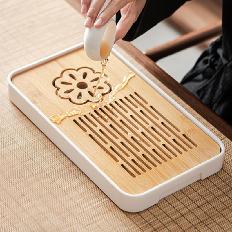 Чабань прямокутний Квітка пластик + бамбук Білий