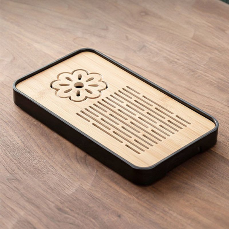 Чабань прямокутний Квітка пластик + бамбук Чорний