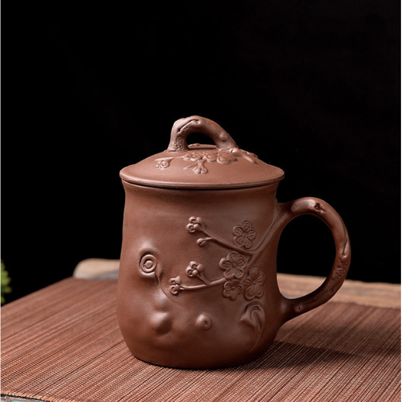 Чашка з кришкою “Сливова чашка“ Коричнева