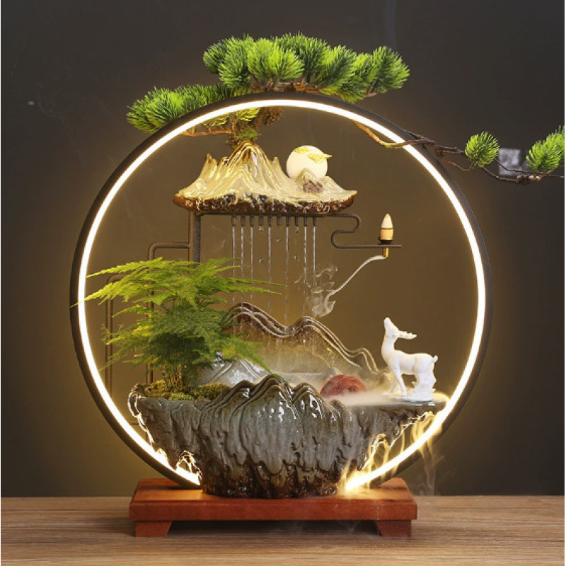 Підставка Рідкий дим LED Білий олень Підставка Рідкий дим LED Білий олень