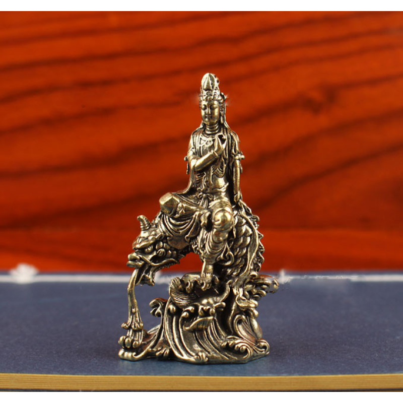 Статуетка Гуань Інь на рибі дракон