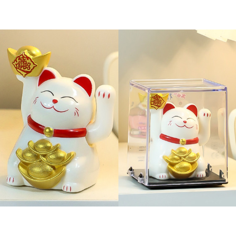 Манекі Неко на сонячній батарейці Білий Манекі Неко на сонячній батарейці Білий