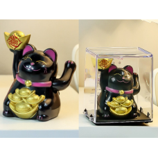 Манекі Неко на сонячній батарейці Чорний