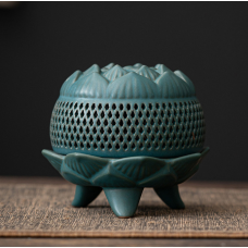 Курильниця Лотос на трьох ніжках Зелена