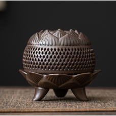 Курильниця Лотос на трьох ніжках Коричнева