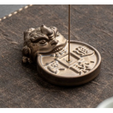 Підставка керамічна Жаба з монетою Золота