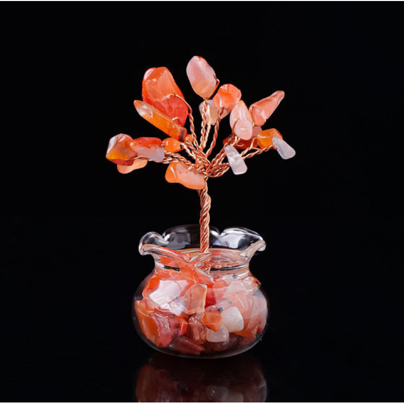 Дерево щастя у баночці Червоний агат Дерево щастя у баночці Червоний агат