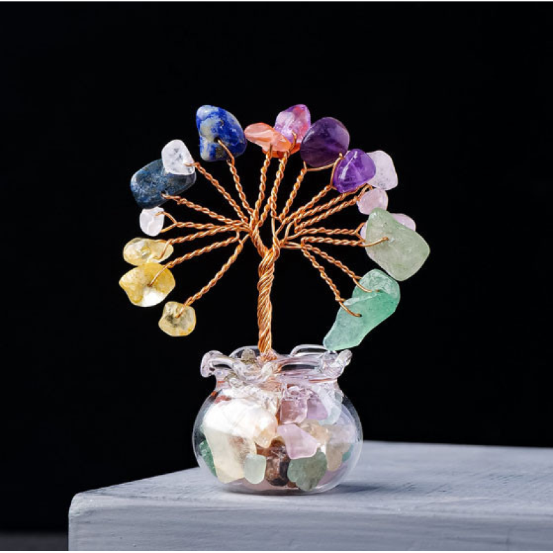 Дерево щастя у баночці Мікс каміння Дерево щастя у баночці Мікс каміння
