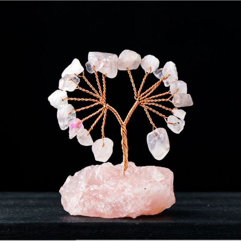 Дерево щастя на камені Рожевий кварц