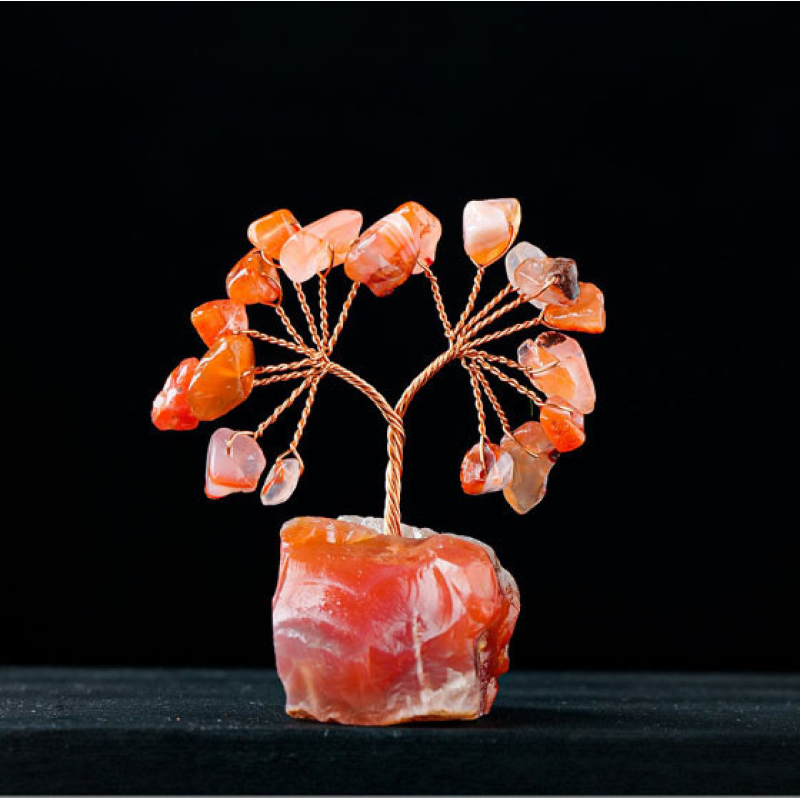 Дерево щастя на камені Червоний агат