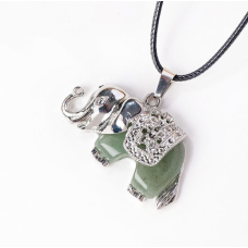 Кулон Слоненя вставка Зелений авантюрін