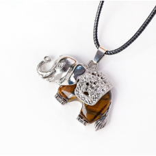 Кулон Слоненя вставка Тигрове око
