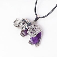 Кулон Слоненя вставка Аметист