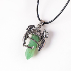 Кулон Кажан вставка Зелений авантюрін
