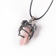 Кулон Кажан вставка Рожевий кварц