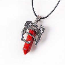 Кулон Кажан вставка Червона яшма