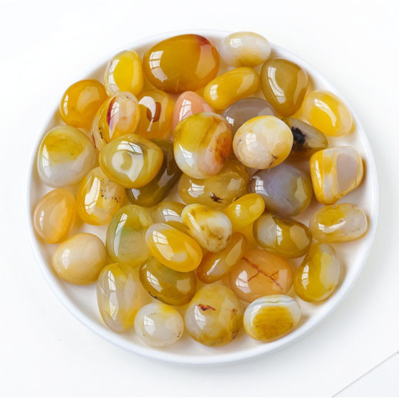 Жовтий агат галтівка 2-3см.