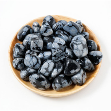 Сніговий обсидіан галтівка 2-3см.