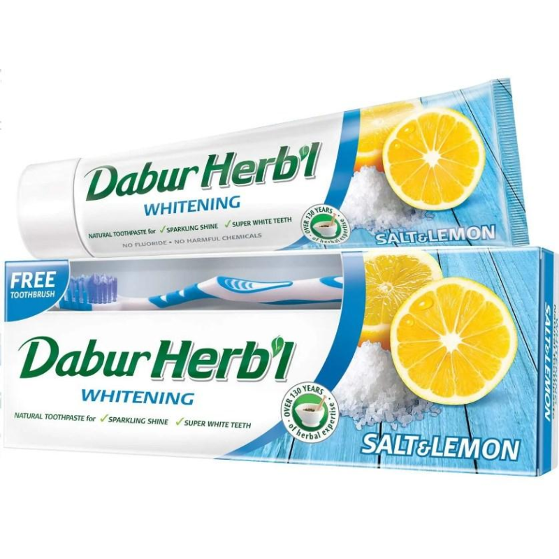 Зубна паста відбілююча Сіль та Лимон Дабур (Herbal Salt & Lemon Toothpaste Dabur) 150 г