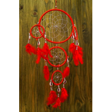 Ловець снів 5 Кругів + каурі Червоний