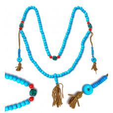 Чітки з кістки 10мм. 108 бусин Блакитні