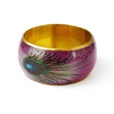 Браслет Павиче перо з латунню арт.0809