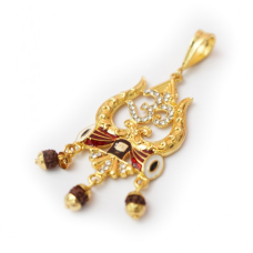 Кулон металевий ОМ Трішула + рудракша