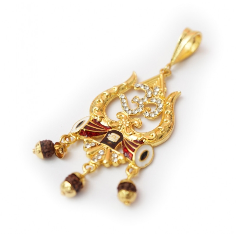 Кулон металевий ОМ Трішула + рудракша